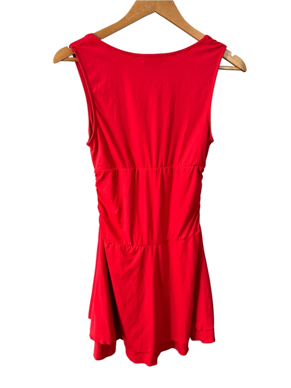 Red Ruffle Mini Dress - Picture 2 of 4